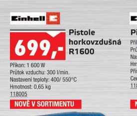Pistole horkovzdušná R1600