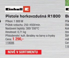 Pistole horkovzdušná R1800