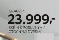 Skříň s posuvnými/otočnými dveřmi