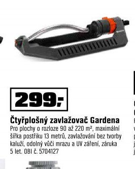 Čtyřplošný zavlažovač Gardena Aqua S