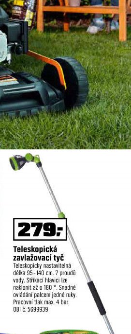 Teleskopická zavlažovací tyč