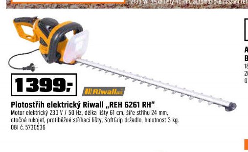 Plotostřih elektrický Riwall REH 6261 RH