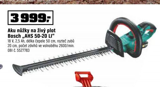 Aku nůžky na živý plot Bosch AHS 50-20 LI