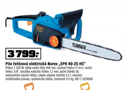 Pila řetězová elektrická Narex EPR 40-25 HS