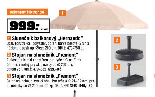 Slunečník balkonový „Hernando“