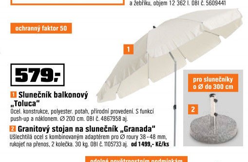 Slunečník balkonový „Toluca“