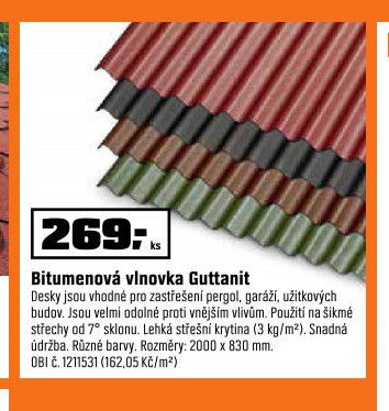Bitumenová vlnovka Guttanit