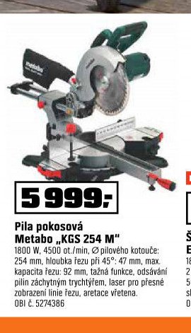 Pila pokosová Metabo KGS 254 M