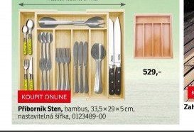 Příborník Sten, bambus, 33,5x29x5 cm, nastavitelná šířka