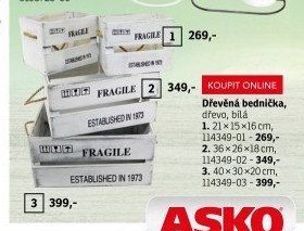 Dřevěná bednička, dřevo, bílá