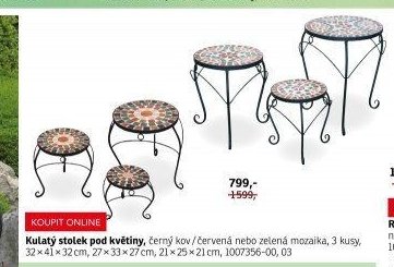 Kulatý stolek pod květiny