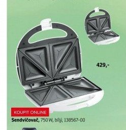 Sendvičovač, 750 W, bílý, 138567-00