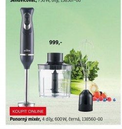 Ponorný mixér, 4 díly, 600 W, černá, 138560-00
