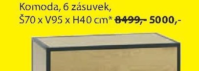 Komoda, 6 zásuvek