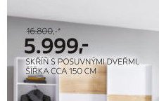 SKŘÍŇ S POSUVNÝMI DVEŘMI, ŠÍŘKA CCA 150 CM