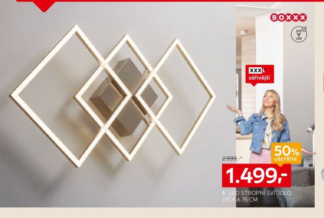 LED stropní svítidlo, délka 76 cm