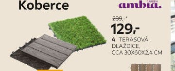 Terasová dlaždice, cca 30x60x2,4 cm
