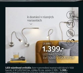LED nástěnné svítidlo, výška 51 cm