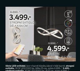 Stropní svítidlo, délka 64 cm