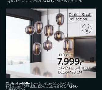 Dieter Knoll Collection Závěsné svítidlo, délka 120 cm