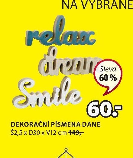 DEKORAČNÍ PÍSMENA DANE