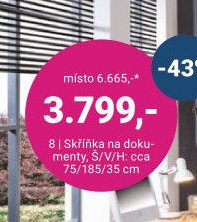 8 | Skříňka na dokumenty, Š/V/H: cca 75/185/35 cm