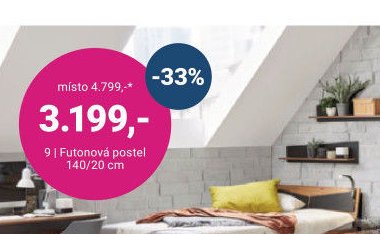 Futonová postel 140/20 cm
