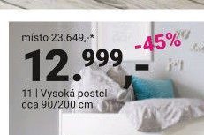 Vysoká postel cca 90/200 cm