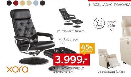 Relaxační křeslo s taburetem