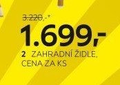 Zahradní židle, cena za ks