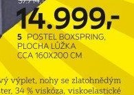 Postel boxspring, plocha lůžka cca 160x200 cm
