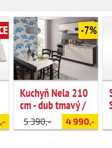 Kuchyň Nela 210 cm - dub tmavý