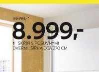 1. SKŘÍŇ S POSUVNÝMI DVEŘMI, ŠÍŘKA CCA 270 CM