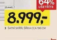 3. ŠATNÍ SKŘÍŇ, ŠÍŘKA CCA 196 CM