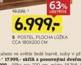 5. POSTEL, PLOCHA LŮŽKA CCA 180X200 CM