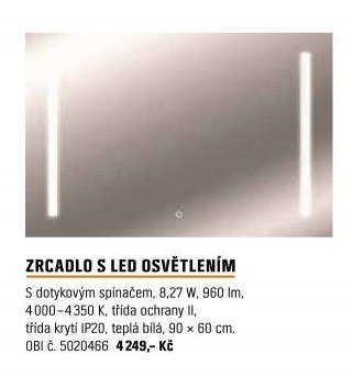 ZRCADLO S LED OSVĚTLENÍM