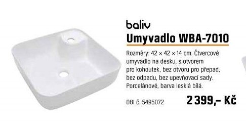 baliv Umyvadlo WBA-7010