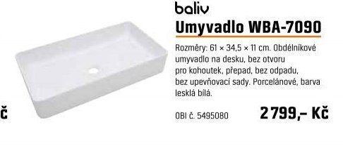 baliv Umyvadlo WBA-7090