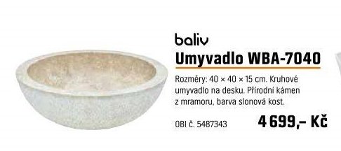 baliv Umyvadlo WBA-7040