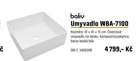 baliv Umyvadlo WBA-7100