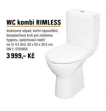 WC kombi RIMLESS