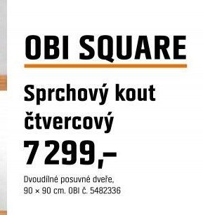 Sprchový kout čtvercový OBI SQUARE
