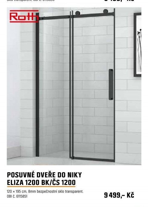 POSUVNÉ DVEŘE DO NIKY ELIZA 1200 BK/ČS 1200
