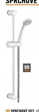 SPRCHOVÝ SET, obsahuje ruční sprchu s 1 funkcí, plastovou sprchovací hadici 150 cm