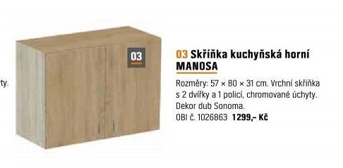 Skříňka kuchyňská horní MANOSA