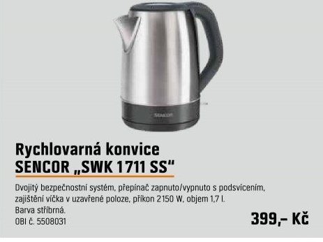 Rychlovarná konvice SENCOR SWK 1711 SS