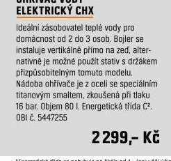 OHŘÍVAČ VODY ELEKTRICKÝ CHX