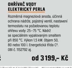 OHŘÍVAČ VODY ELEKTRICKÝ PERLA