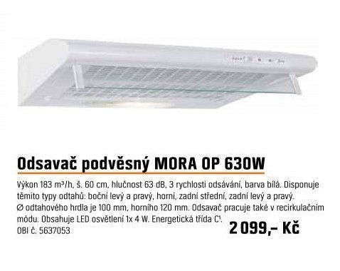 Odsavač podvěsný MORA OP 630W