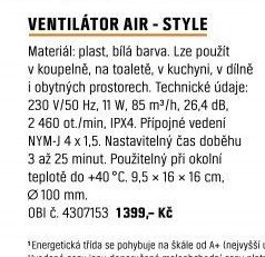 VENTILÁTOR AIR - STYLE